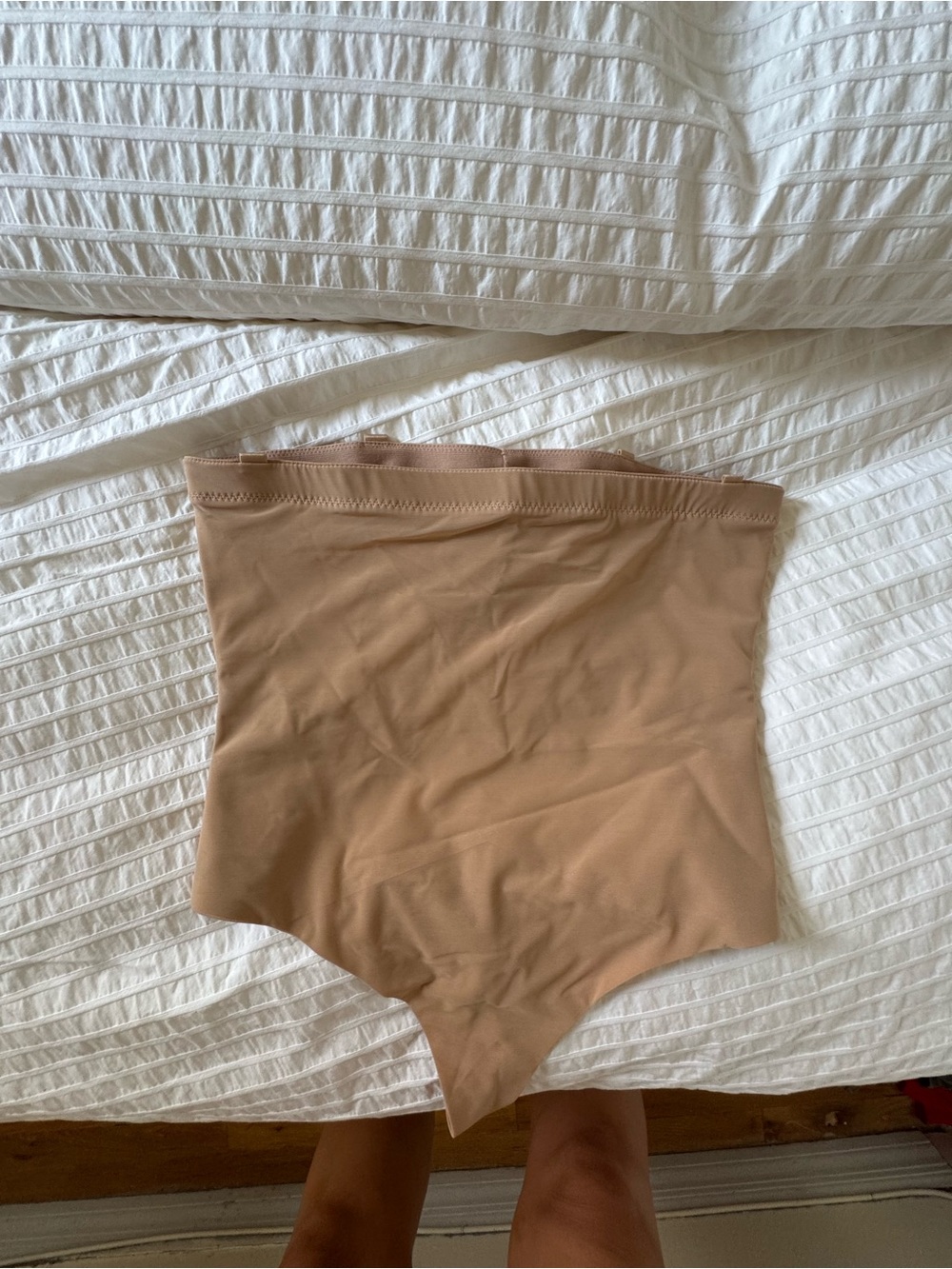 Honeylove High-Rise Shaping Thong in Beige “Super Power Thong”